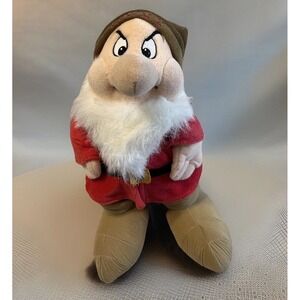 Disney Store Original Grumpy Plush Doll Snow White and the Seven Dwarfs 12"